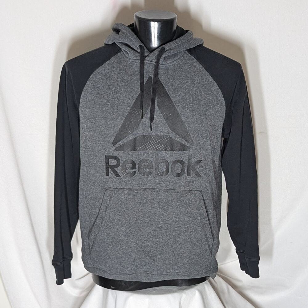 Reebok Men's Pullover Hoodie Sweater Large Gray/Black Great
